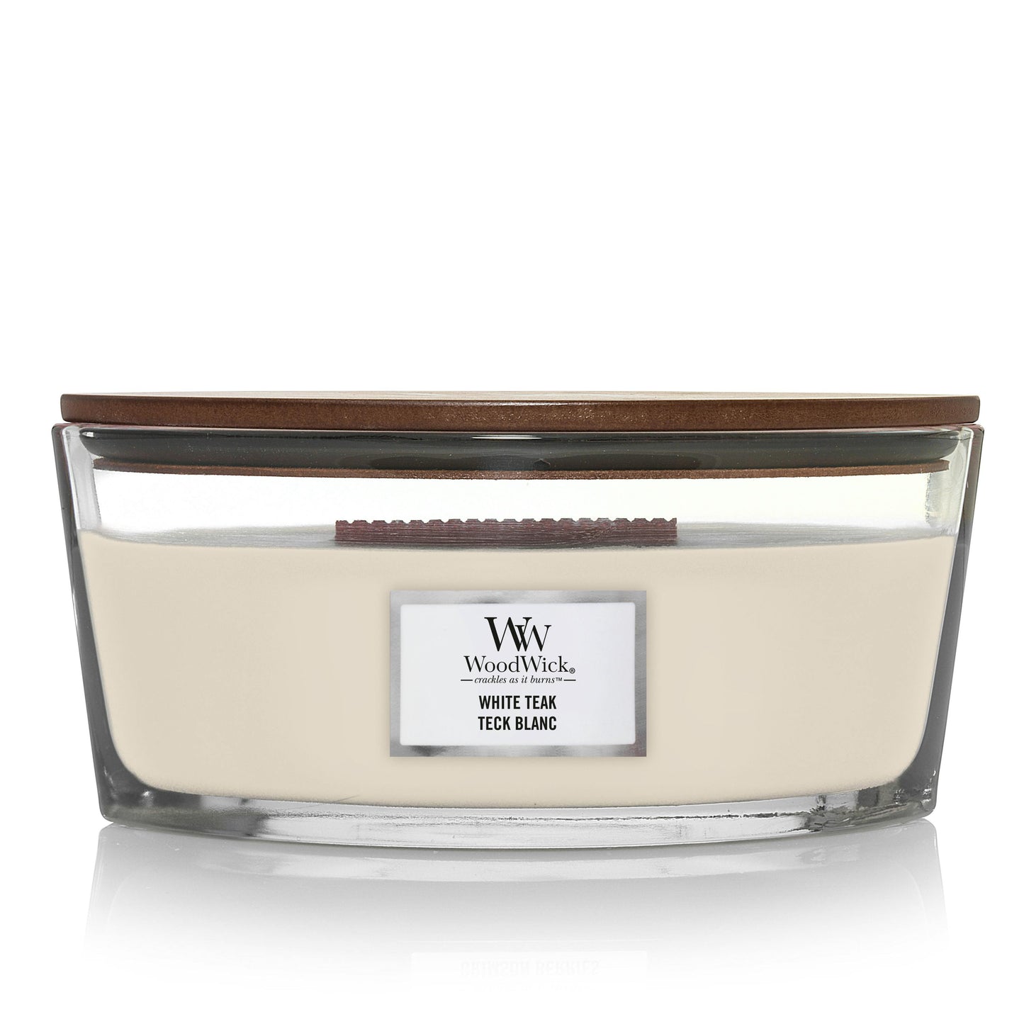 WoodWick White Teak Ellipse Candle - Shop Hier