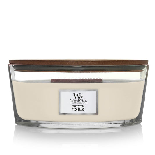 WoodWick White Teak Ellipse Candle - Yankee Candle & WoodWick