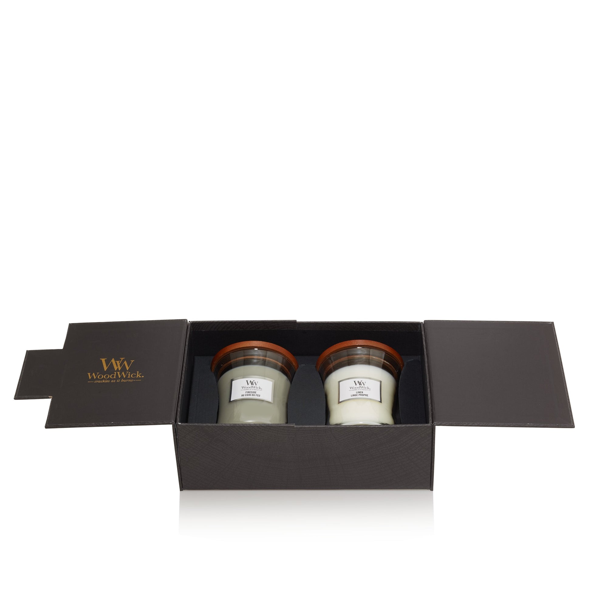 WoodWick 2 Medium Candles Deluxe Gift Set - Yankee Candle & WoodWick