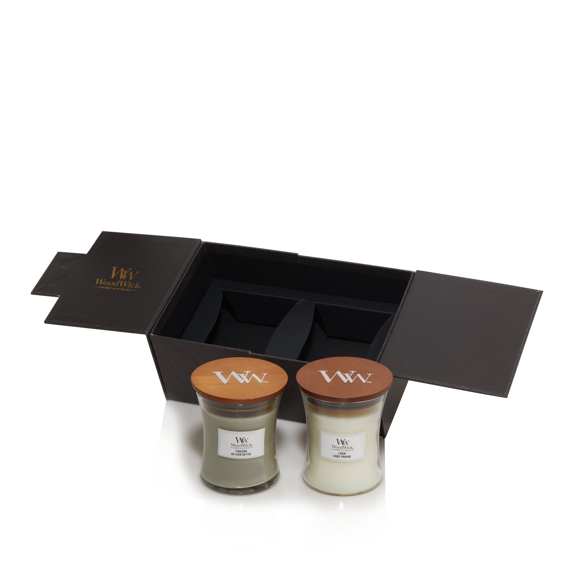 WoodWick 2 Medium Candles Deluxe Gift Set - Yankee Candle & WoodWick
