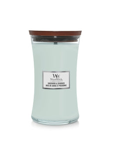 WoodWick Sagewood & Seagrass Large Candle - Yankee Candle & WoodWick