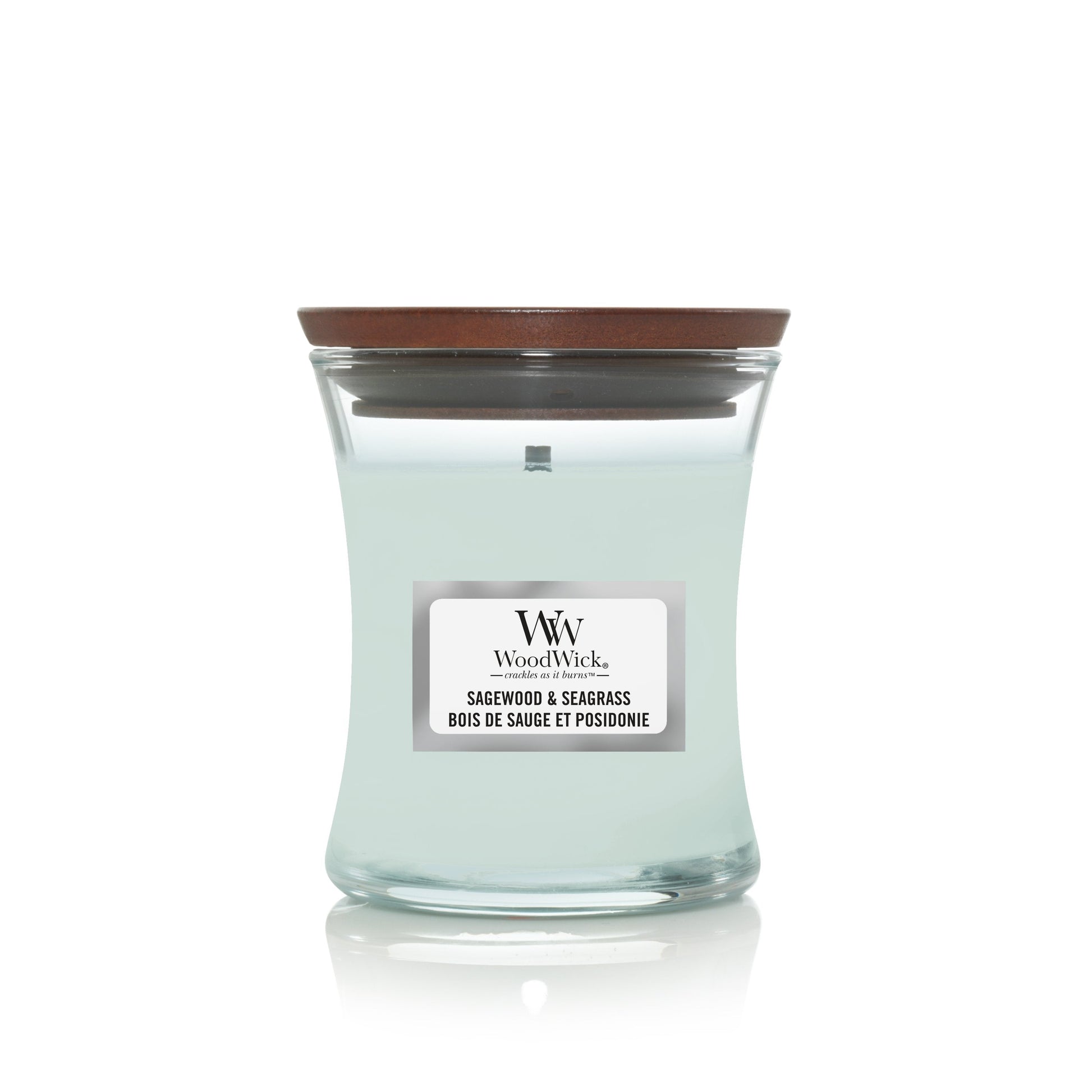 WoodWick Sagewood & Seagrass Small Candle - Yankee Candle & WoodWick