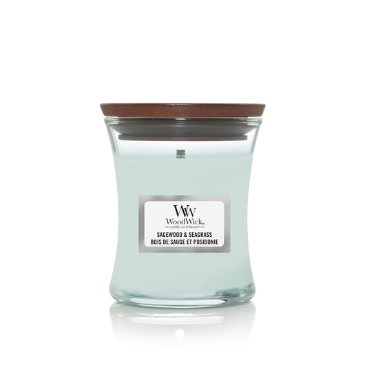 WoodWick Sagewood & Seagrass Small Candle - Yankee Candle & WoodWick