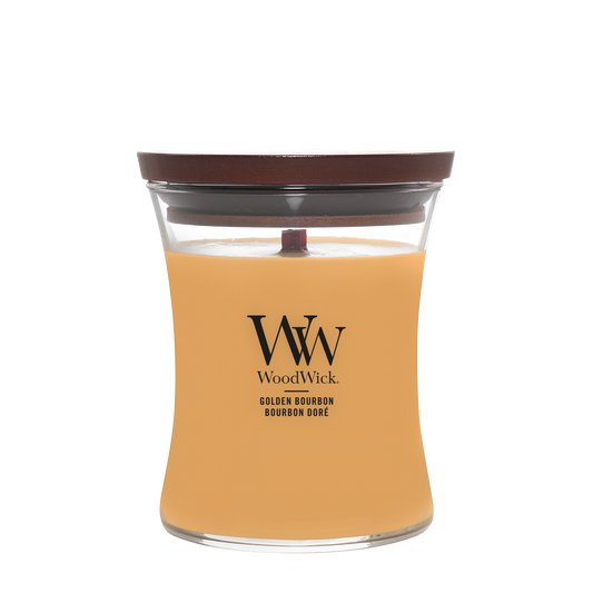 WoodWick Golden Bourbon Medium Candle - Yankee Candle & WoodWick