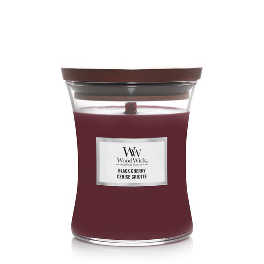 WoodWick Black Cherry Medium Candle - Yankee Candle & WoodWick