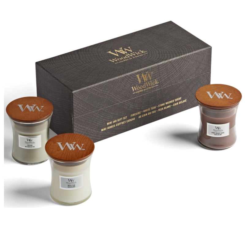 WoodWick 3 Small Candles Woody Deluxe Gift Set - Shop Hier