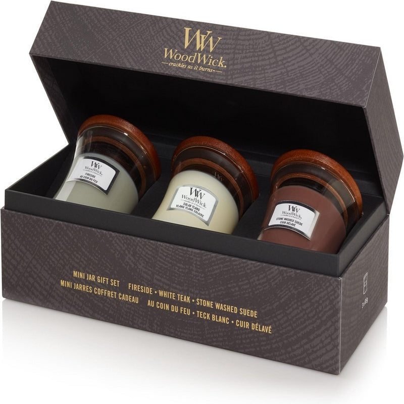WoodWick 3 Small Candles Woody Deluxe Gift Set - Yankee Candle & WoodWick
