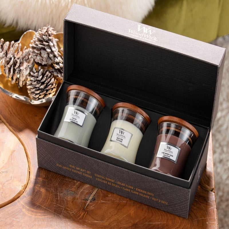 WoodWick 3 Small Candles Woody Deluxe Gift Set - Yankee Candle & WoodWick
