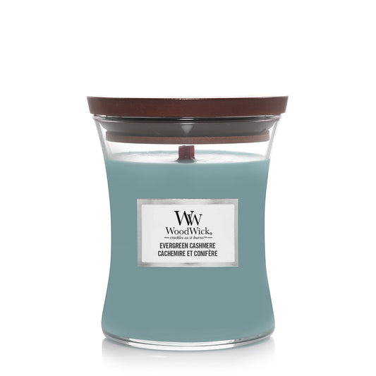 WoodWick Evergreen Cashmere Medium Candle - Yankee Candle & WoodWick