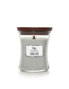 WoodWick Lavender & Cedar Medium Candle - Yankee Candle & WoodWick
