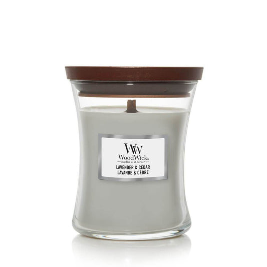 WoodWick Lavender & Cedar Medium Candle - Yankee Candle & WoodWick