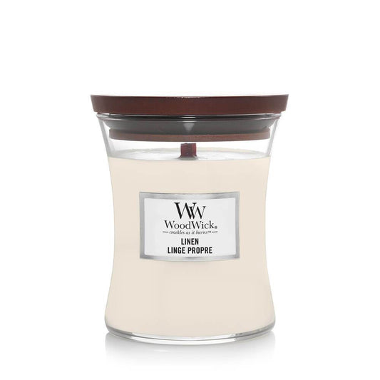 WoodWick Linen Medium Candle - Yankee Candle & WoodWick