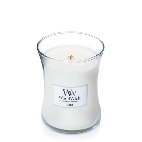 WoodWick Linen Medium Candle - Yankee Candle & WoodWick