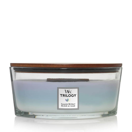 WoodWick Trilogy Calming Retreat Ellipse Candle bestellen