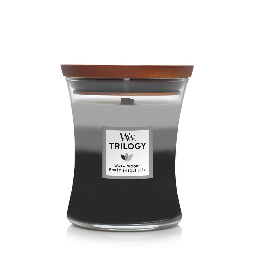 WoodWick Trilogy Warm Woods Medium Candle - Yankee Candle & WoodWick