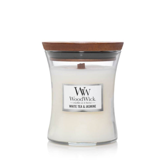 WoodWick White Tea & Jasmine Medium Candle - Yankee Candle & WoodWick