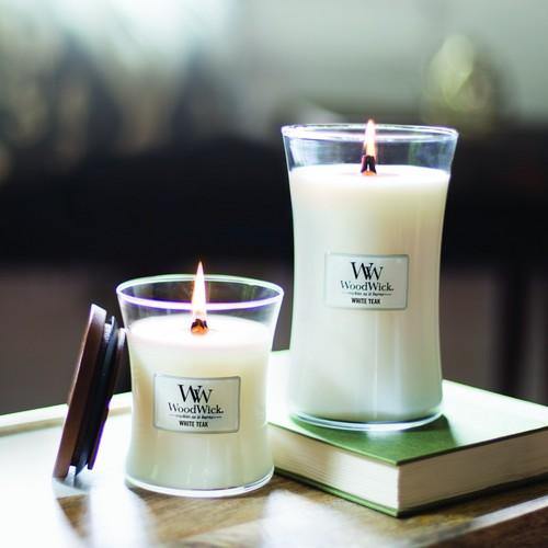 WoodWick White Teak Large Candle - Yankee Candle & WoodWick