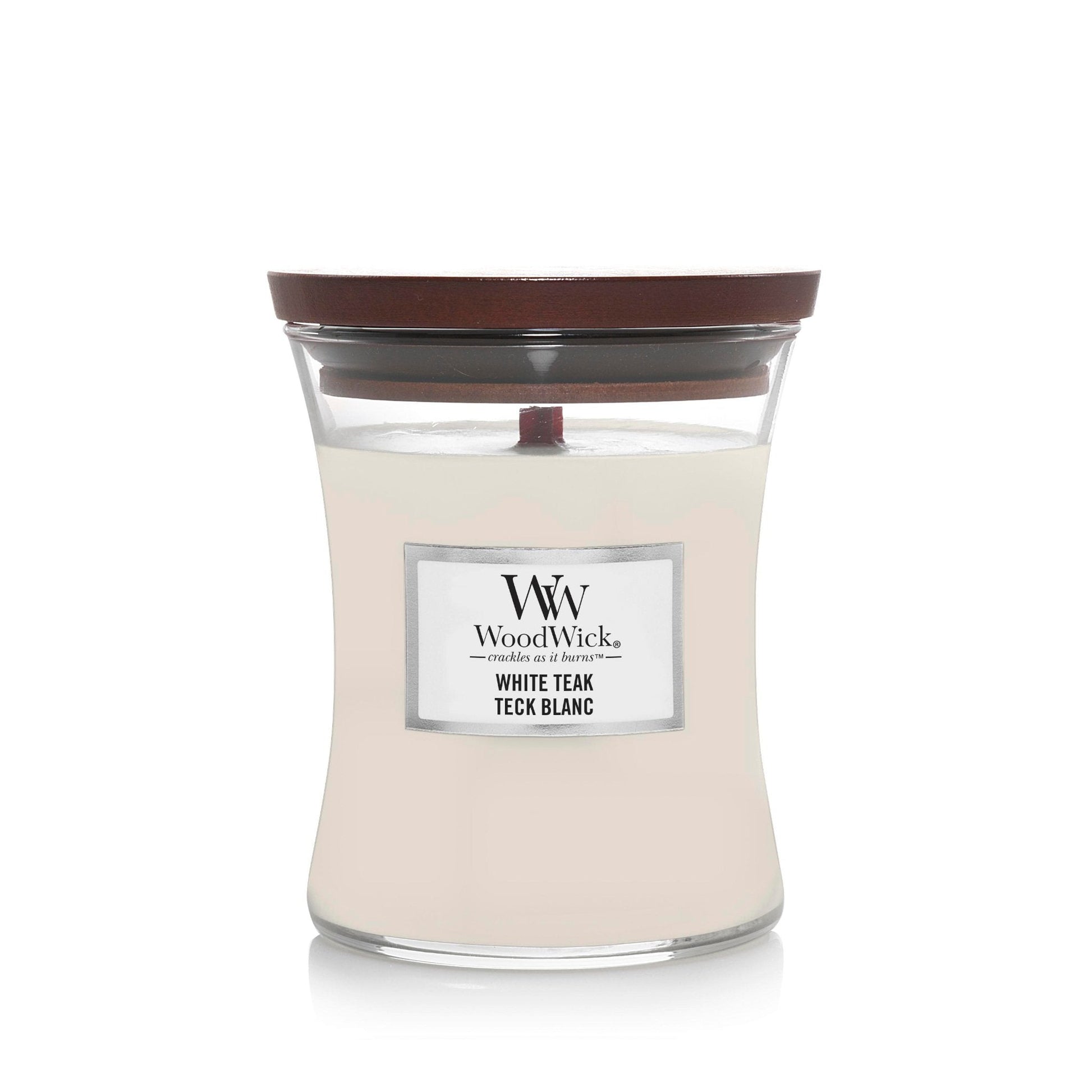 WoodWick White Teak Medium Candle - Yankee Candle & WoodWick