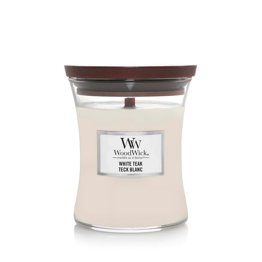 WoodWick White Teak Medium Candle - Yankee Candle & WoodWick
