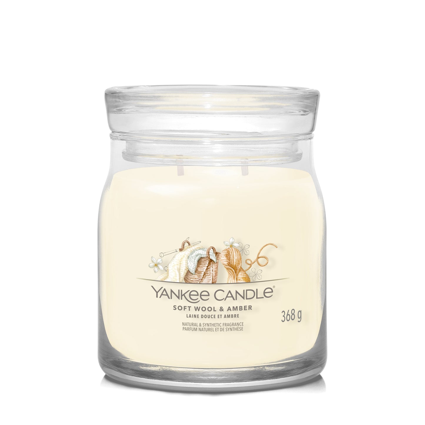 Yankee Candle Soft Wool & Amber Medium Jar - Yankee Candle & WoodWick