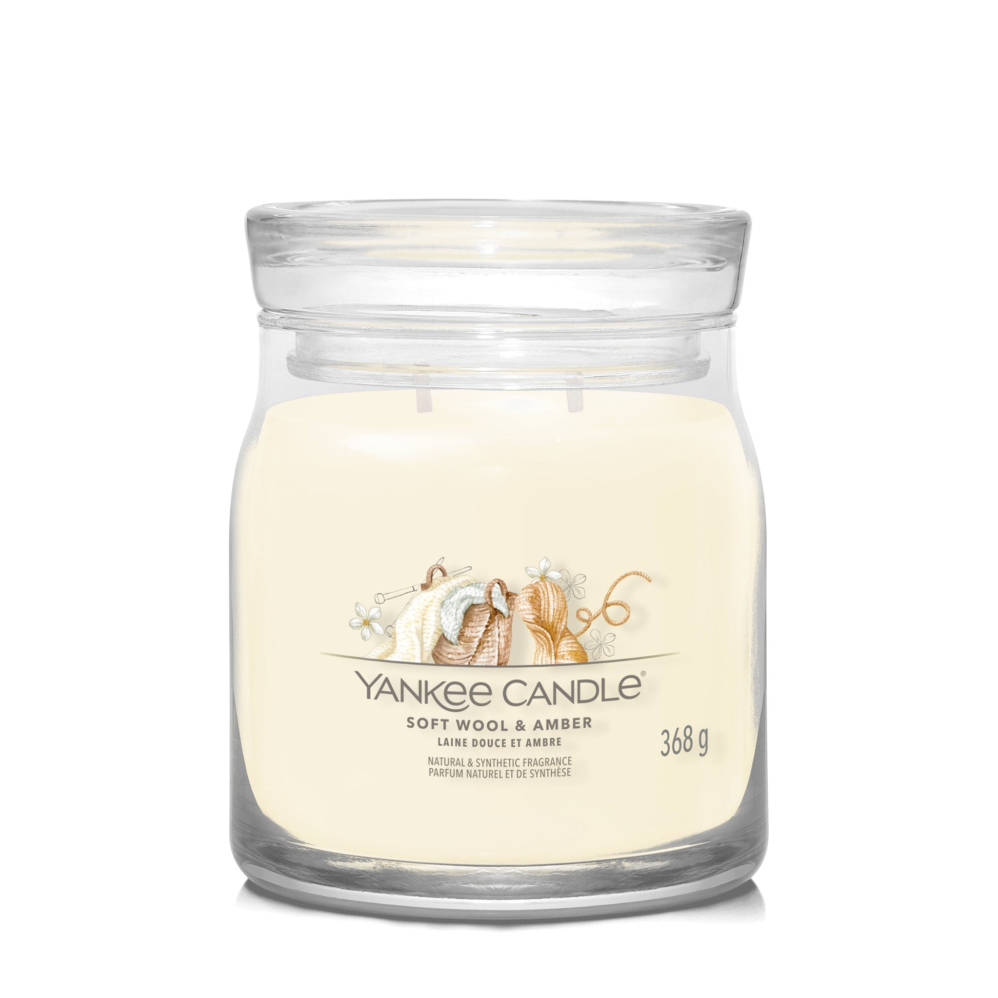 Yankee Candle Soft Wool & Amber Medium Jar - Yankee Candle & WoodWick