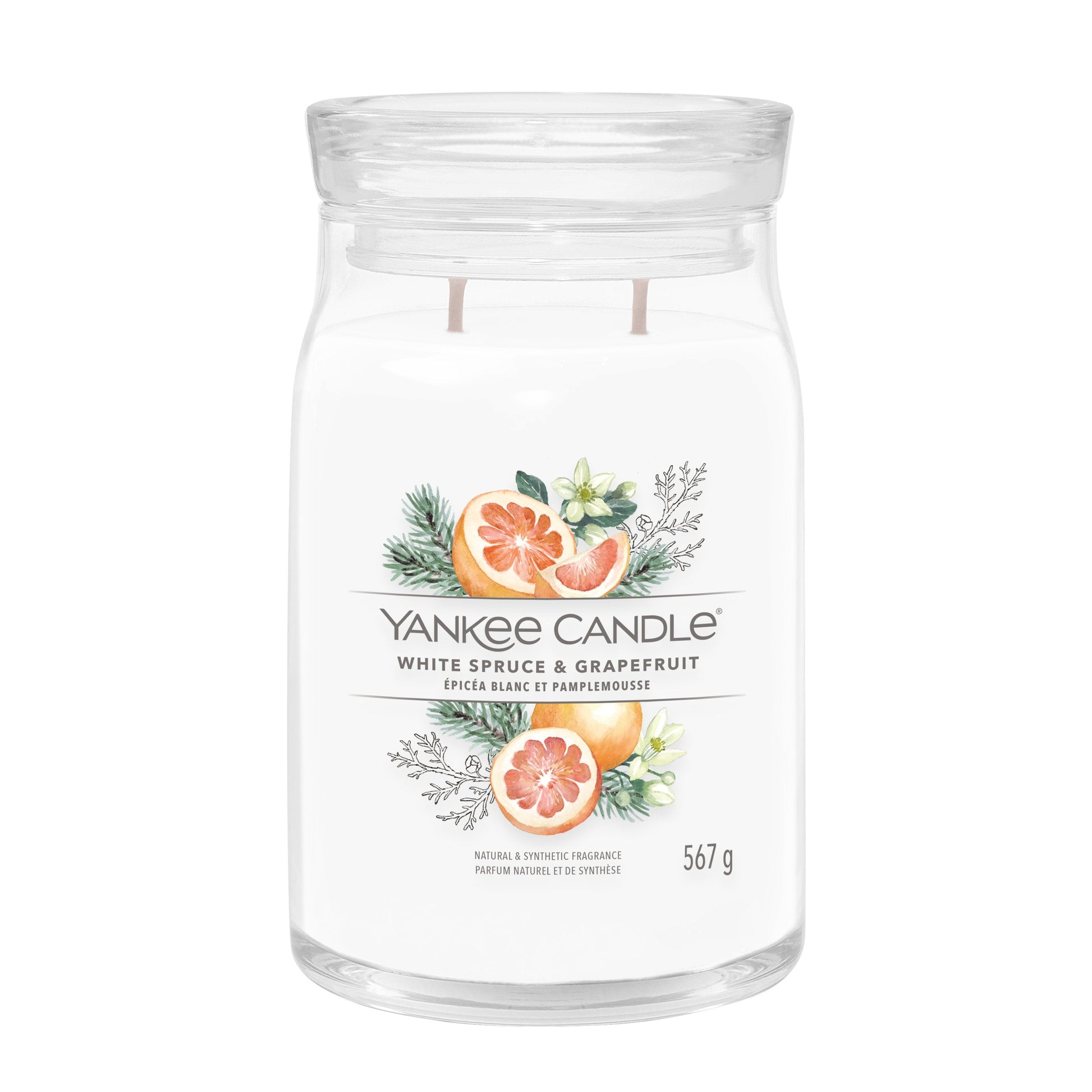 Yankee Candle White Spruce & Grapefruit Large Jar - Yankee Candle & WoodWick