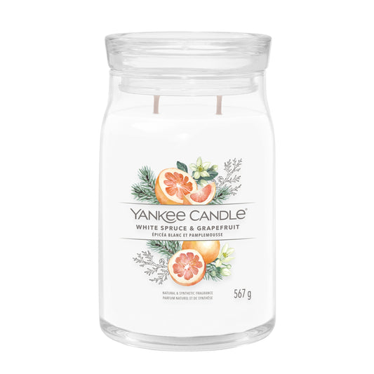 Yankee Candle White Spruce & Grapefruit Large Jar - Yankee Candle & WoodWick