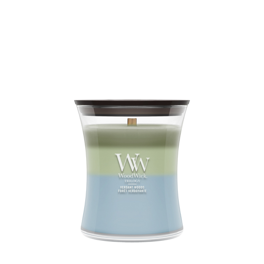 WoodWick Verdant Woods Medium Trilogy Candle online bestellen