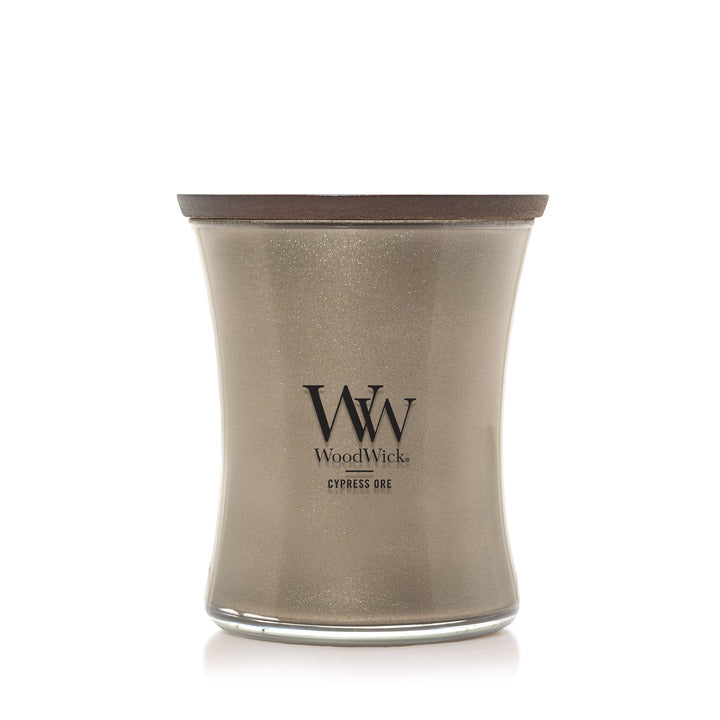 WoodWick Precious Metals Cypress Ore Medium Candle - Yankee Candle & WoodWick