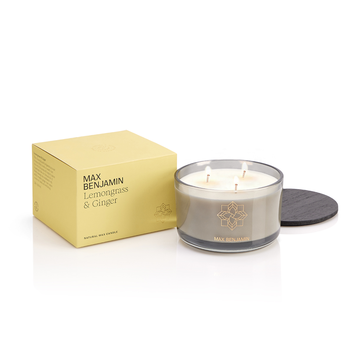 Max Benjamin 3-Wick Geurkaars - Lemongrass & Ginger