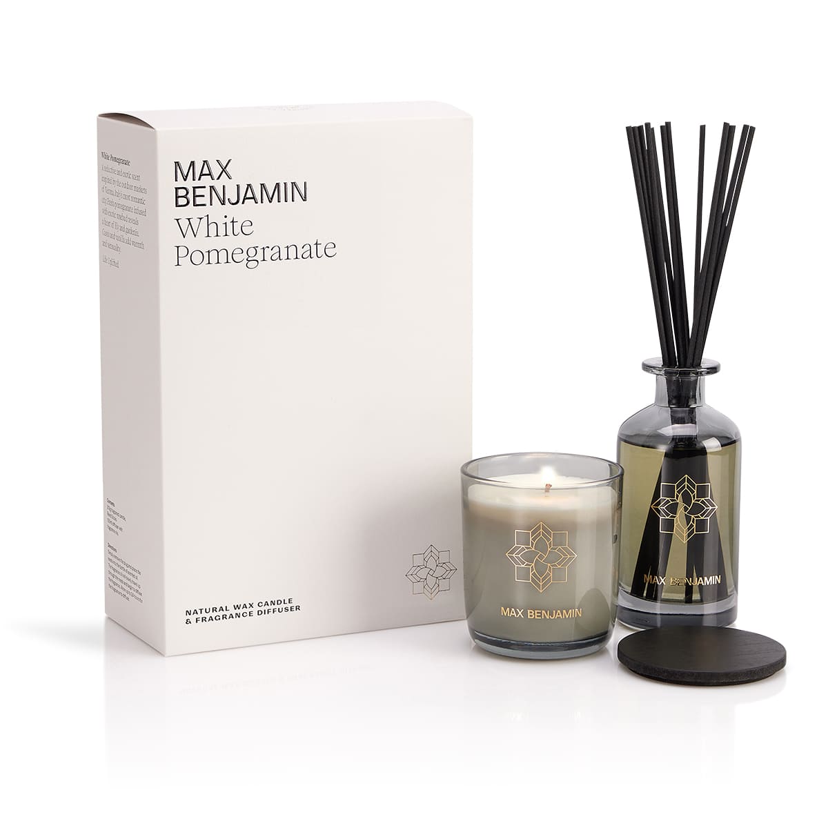 Max Benjamin Geurkaars & Geurstokjes Cadeauset - White Pomegranate