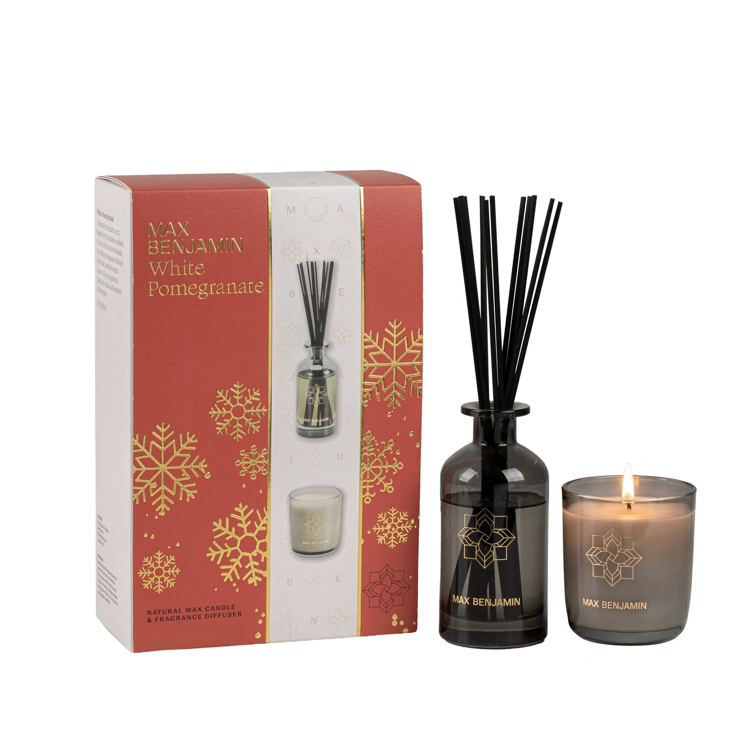 Max Benjamin - Geurkaars & Geurstokjes Cadeauset Kerst - White Pomegranate