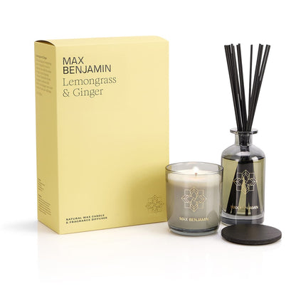 Max Benjamin Geurkaars & Geurstokjes Cadeauset - Lemongrass & Ginger