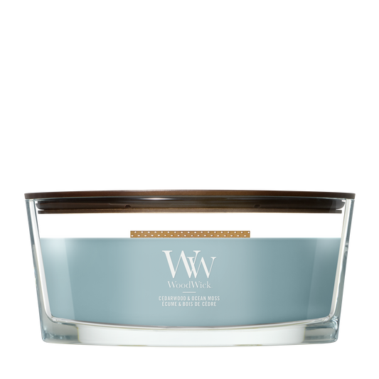 WoodWick Cedarwood & Ocean Moss Ellipse Candle