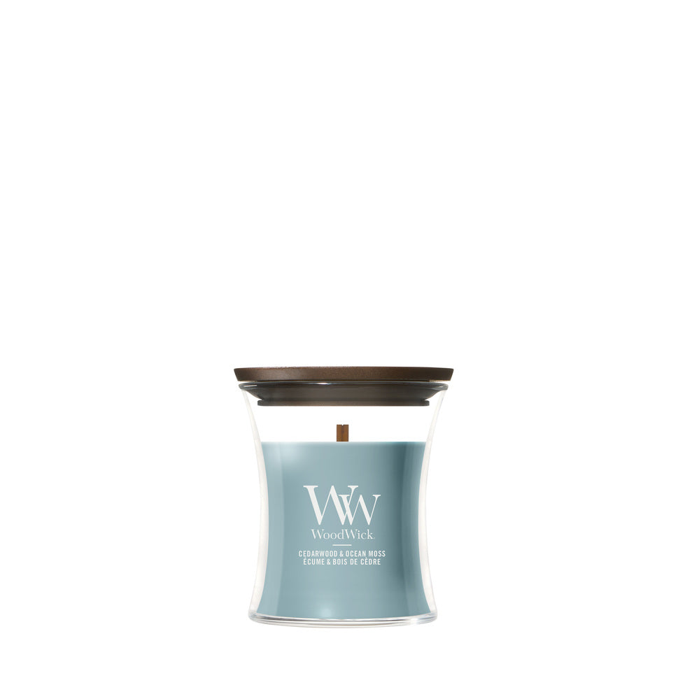 WoodWick Cedarwood & Ocean Moss Mini Geurkaars