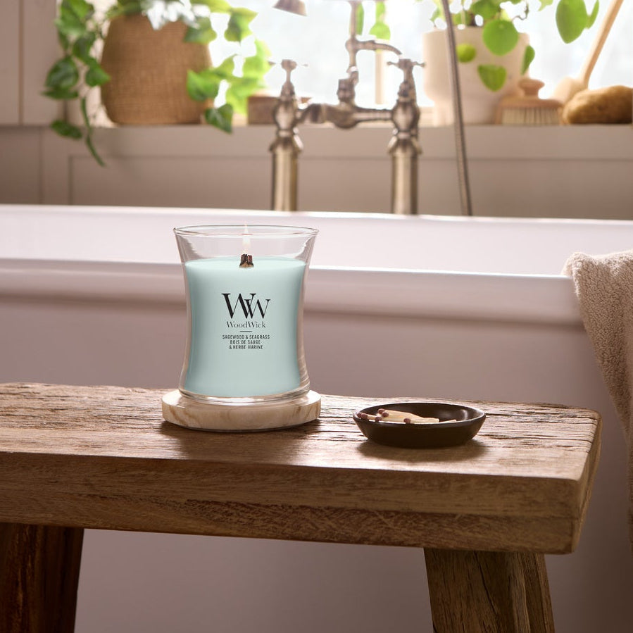WoodWick Sagewood & Seagrass Mini Geurkaars