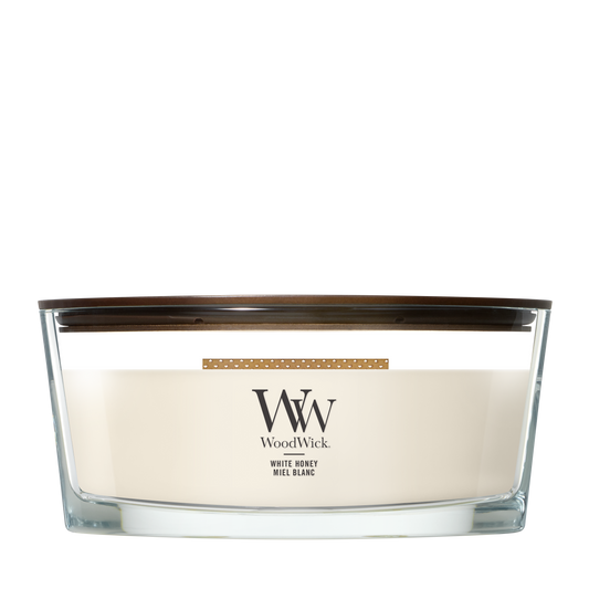 WoodWick White Honey Ellipse Candle
