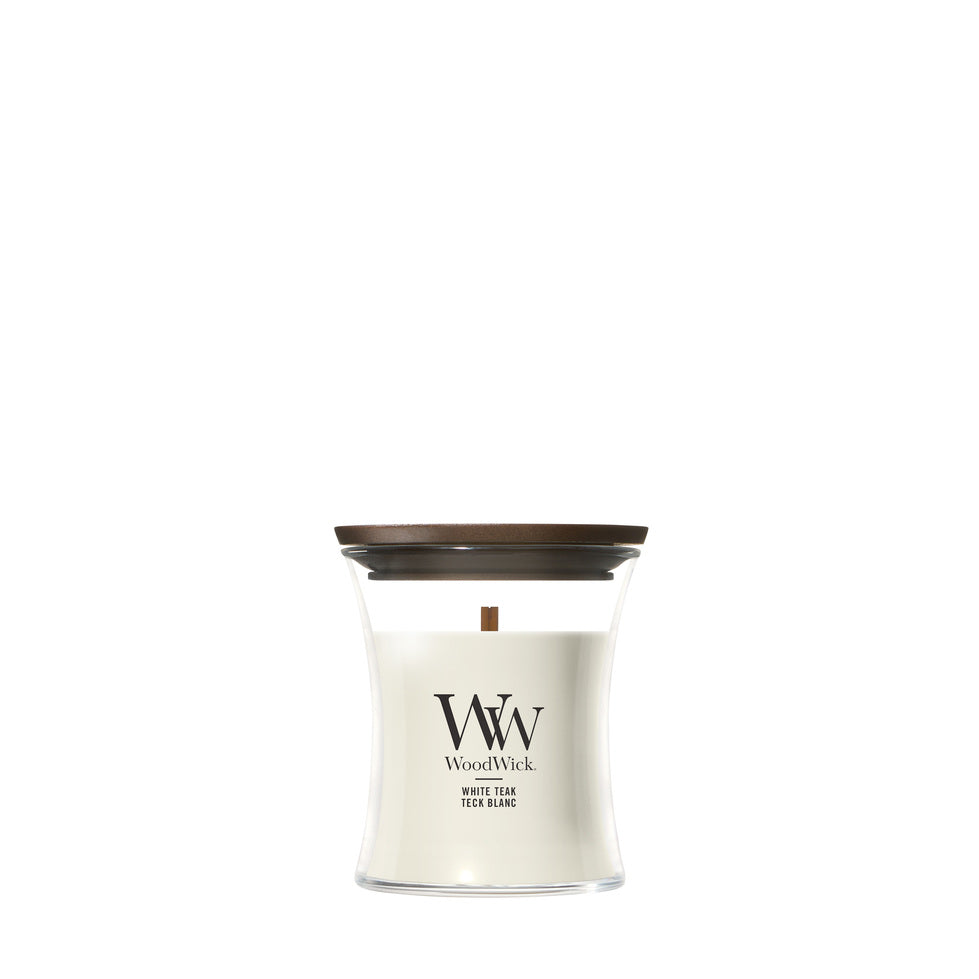 WoodWick White Teak Mini Geurkaars