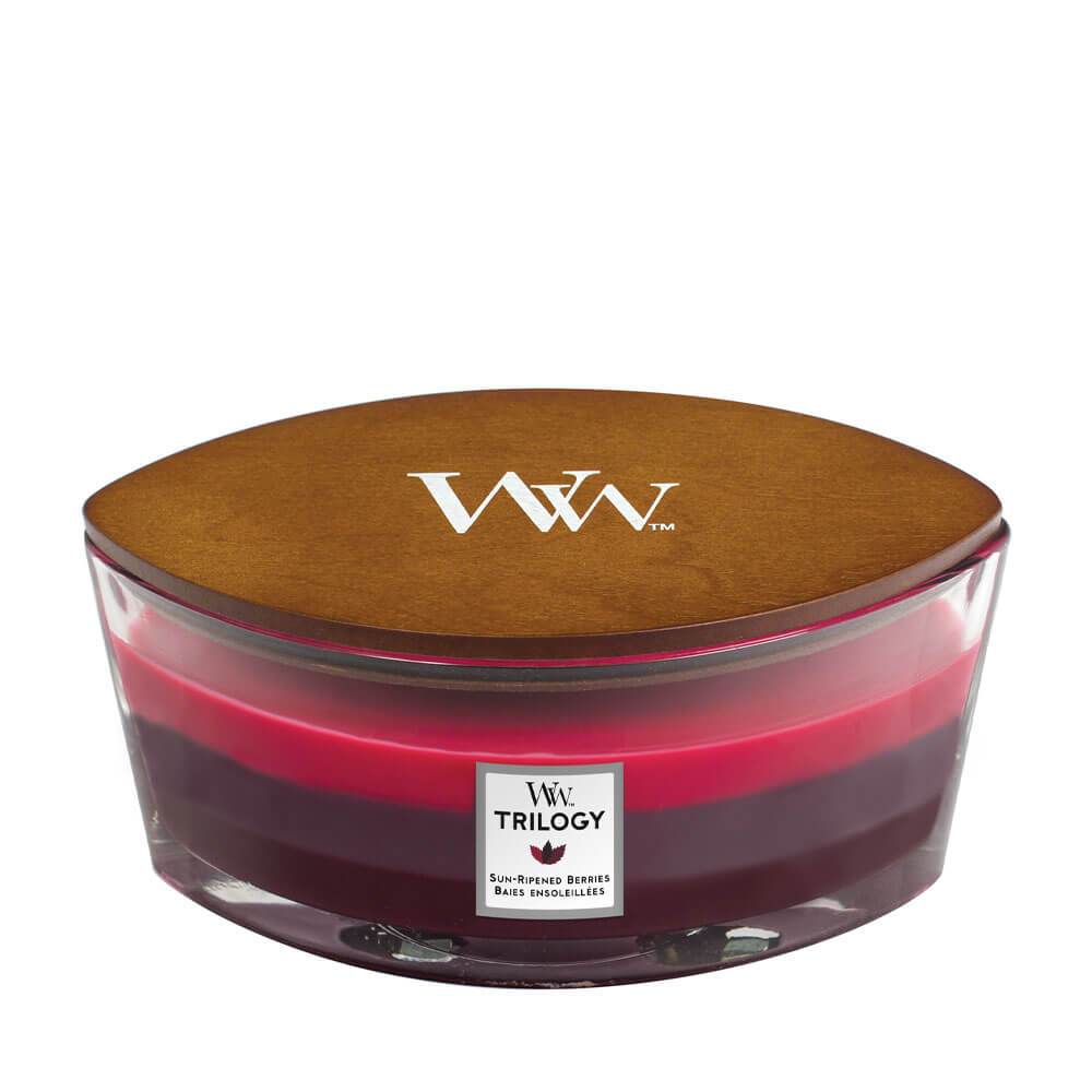 WoodWick Trilogy Sun Ripened Berries Ellipse Candle bestellen