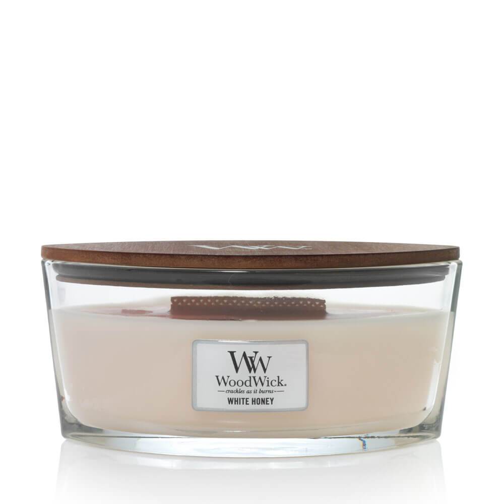 WoodWick White Honey Ellipse Candle