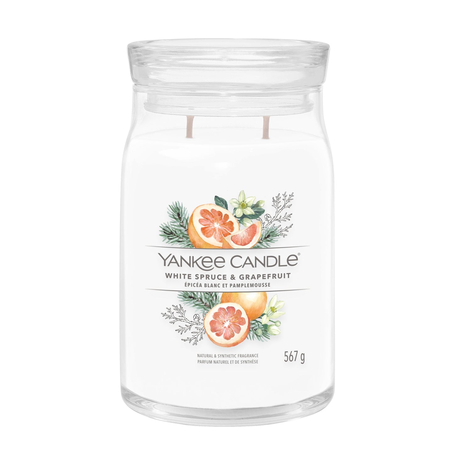 Yankee Candle White Spruce & Grapefruit Large Jar
