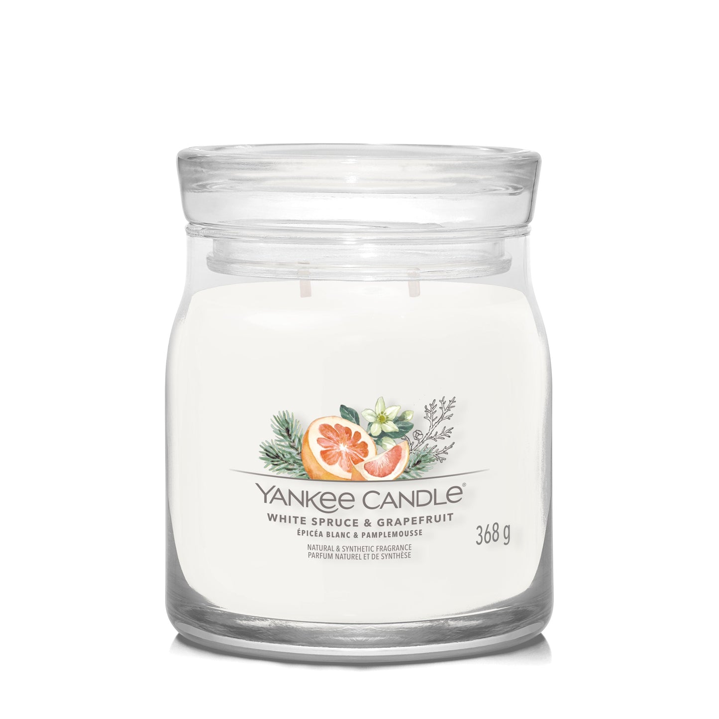 Yankee Candle White Spruce & Grapefruit Medium Jar